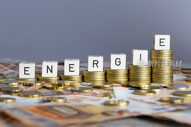 德国能源成本上升的概念。德国的Steigende Energiekosten。